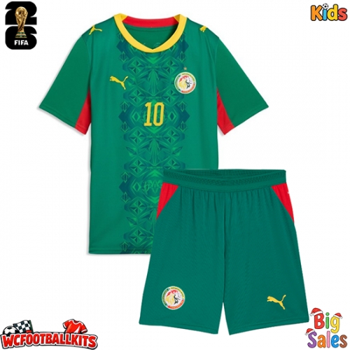 Senegal Sadio Mane #10 Replica Away Stadium Kit for Kids World Cup 2026 Short Sleeve (+ pants)